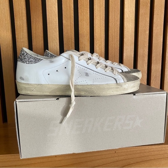 Golden Goose Super-Star Sneaker - Silver Glitter Heel - US 8 | EU 38 🪩 - Picture 4 of 14